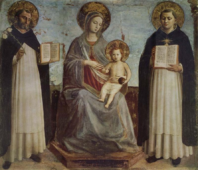 Fra Beato Madonna and Child with St Dominic and St Thomas of Aquinas oil painting image